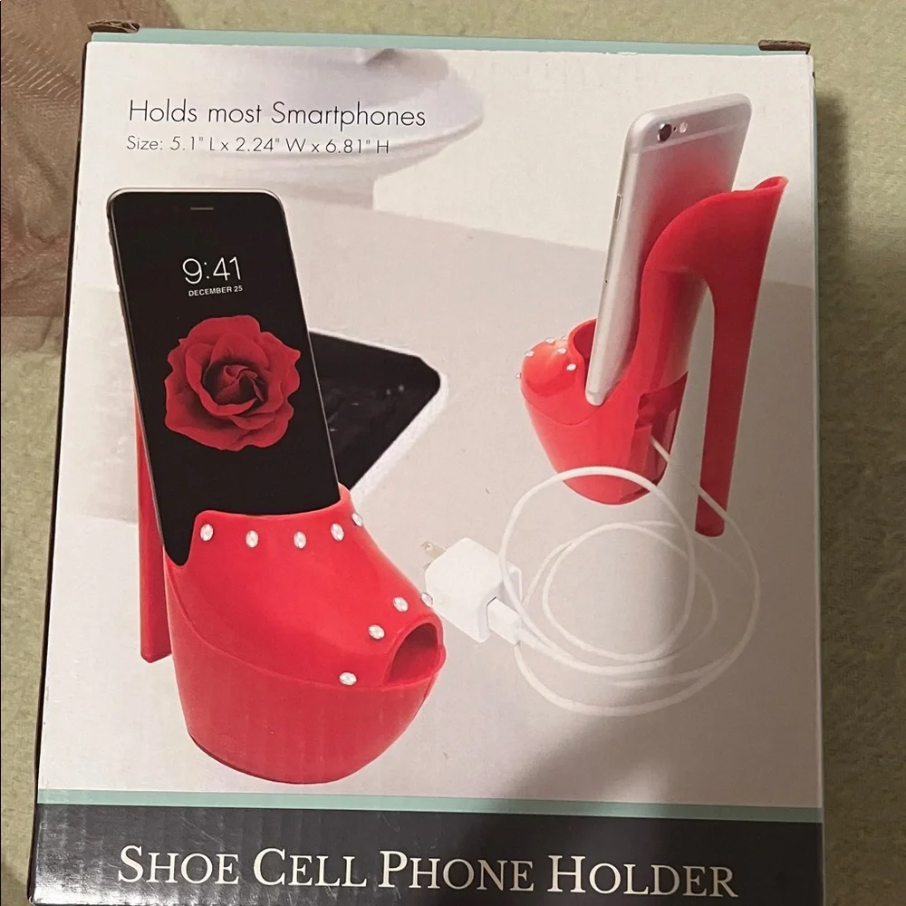 Red High Heel Shoe Cell Phone Holder